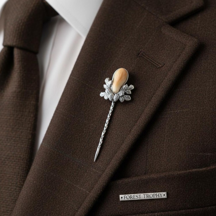 szpilka z grandlami w klapie marynarki