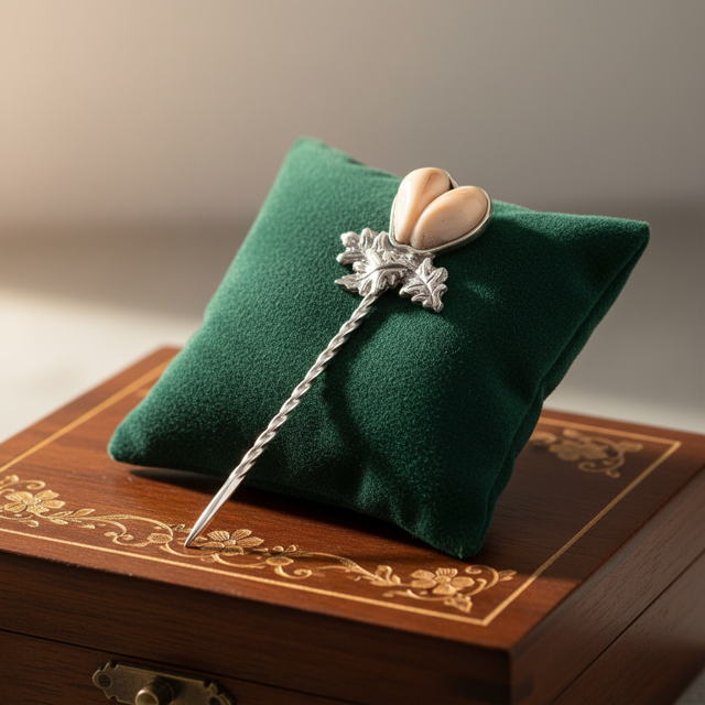 szpilka srebrna na poduszce