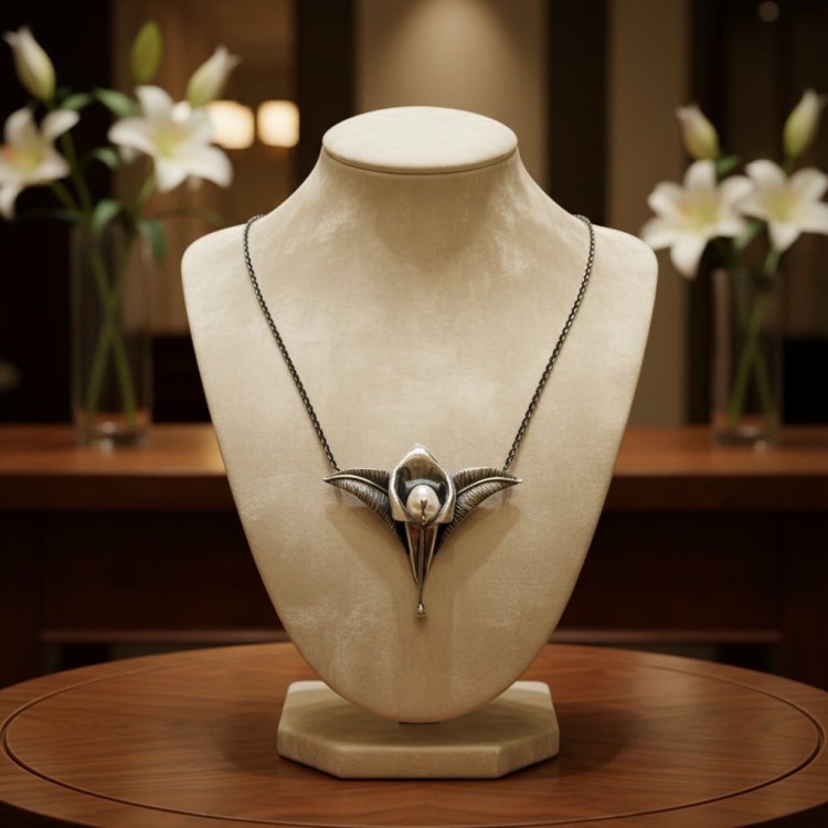 naszyjnik na kremowym popiersiu