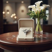 naszyjnik i kalie w wazonie