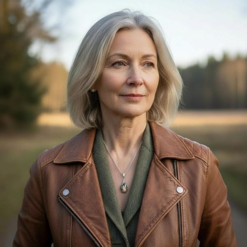 Woman wearing a FOREST TROPHY necklace