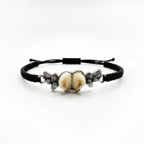 Bransoletka myśliwska z grandlami łani – srebro 925