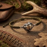 Hunting bracelet with deer grandles in 925 sterling silver | FOREST TROPHY