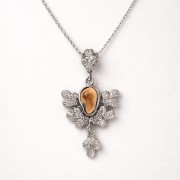 Wild Nature hunting necklace with hind tooth and silver spruce branches – FOREST TROPHY hunting jewelry