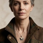 necklace with deer teeth and silver spruce branches