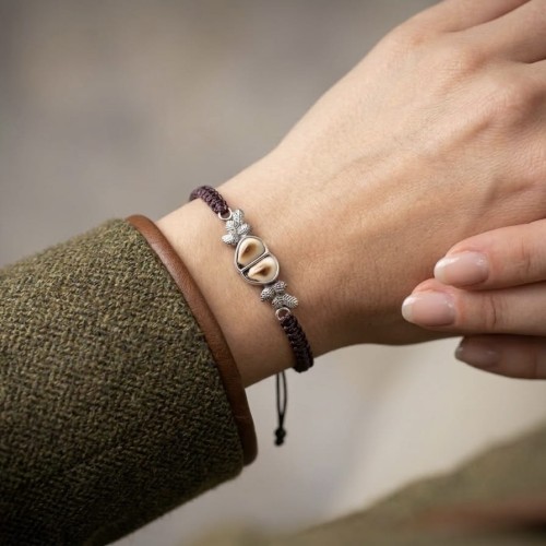 Hunting bracelet with deer teeth – silver 925 FOREST TROPHY