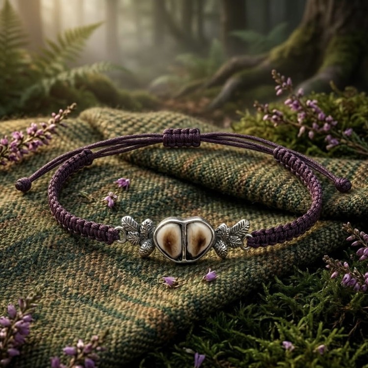 Bransoletka myśliwska z grandlami łani w srebrze 925 FOREST TROPHY