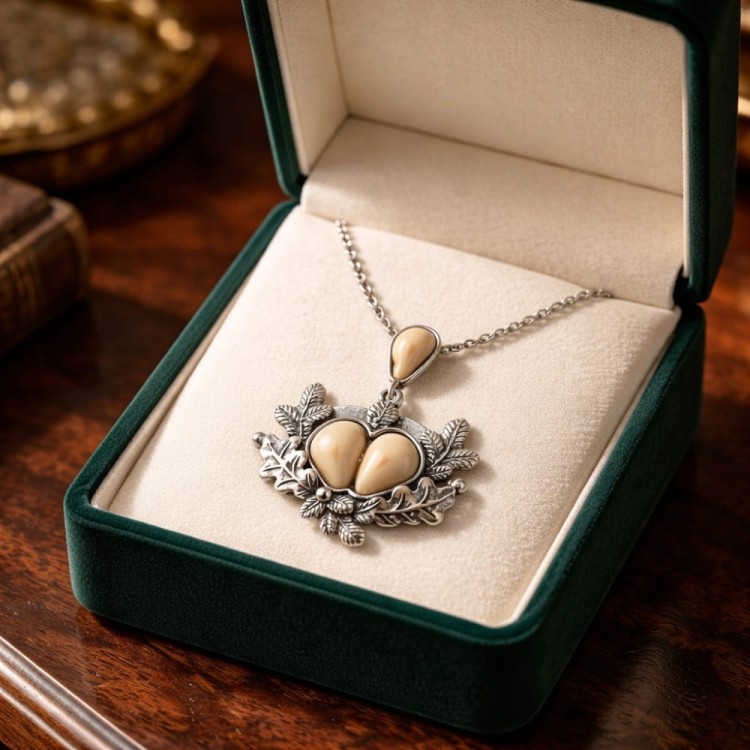 Genuine deer tooth necklaces in a box