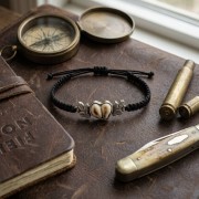 natural deer teeth bracelet in 925 silver hunting jewelry