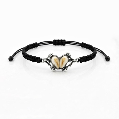 handmade hunting bracelet in 925 silver with acorn detail