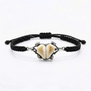 men’s silver bracelet with stag deer teeth forest trophy