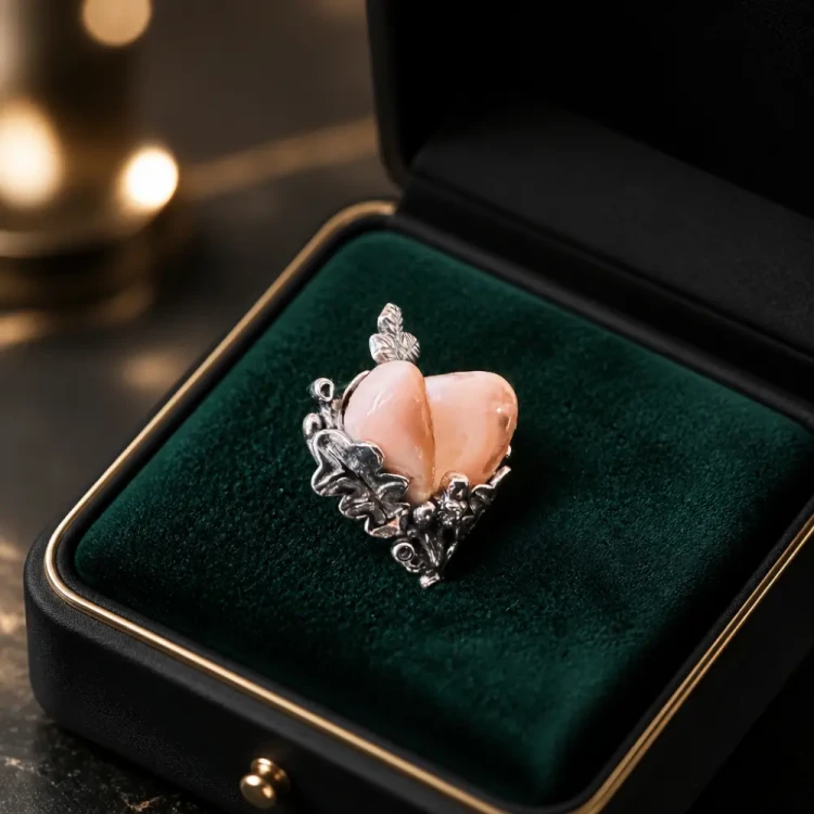 Hunting jewelry with stag deer teeth — silver pin for a hat or jacket