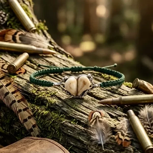 Biżuteria myśliwska FOREST TROPHY – srebrna bransoletka z dębowymi liśćmi