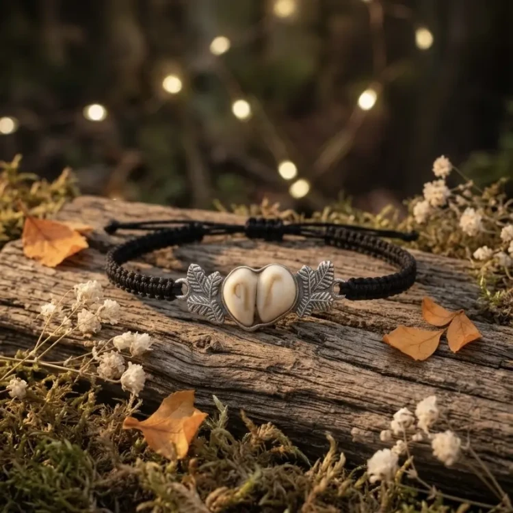 Biżuteria myśliwska FOREST TROPHY – srebrna bransoletka z grandlami i motywem leśnym