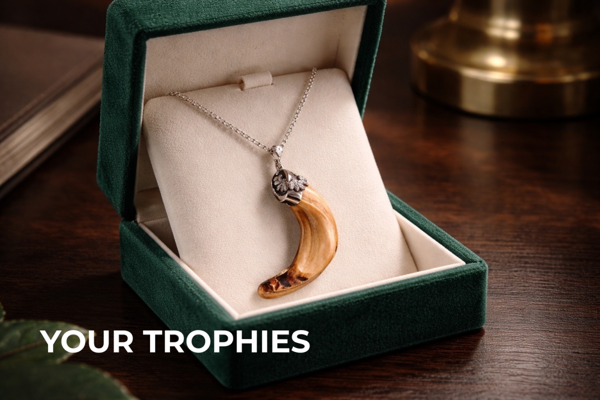 Wild boar tusk necklace