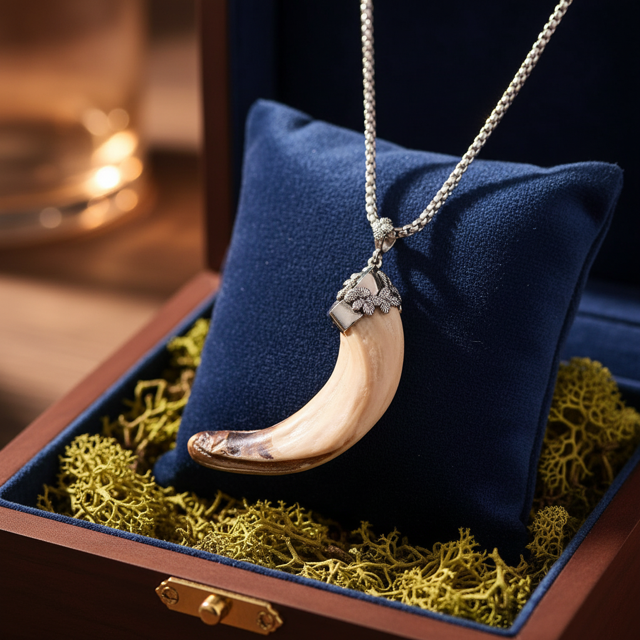 srebrny wisor z motywe gałązki świerku